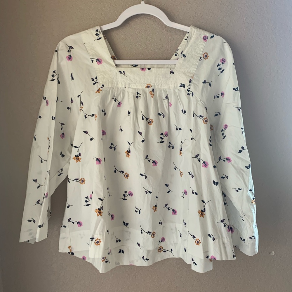 Madewell square neck top in sweet blossom small